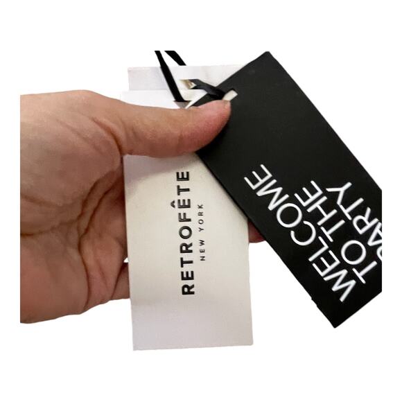 Retrofete Heather Strapless Mini Dress Sequin Embellished Silver Gold Size XS - Picture 12 of 16